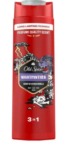 شامپو ۳ در ۱ اولد اسپایس نایت پانتر با رایحه مرکبات و وانیل400میل Old Spice NightPanther 3-in-1 Body, Hair & Face Wash