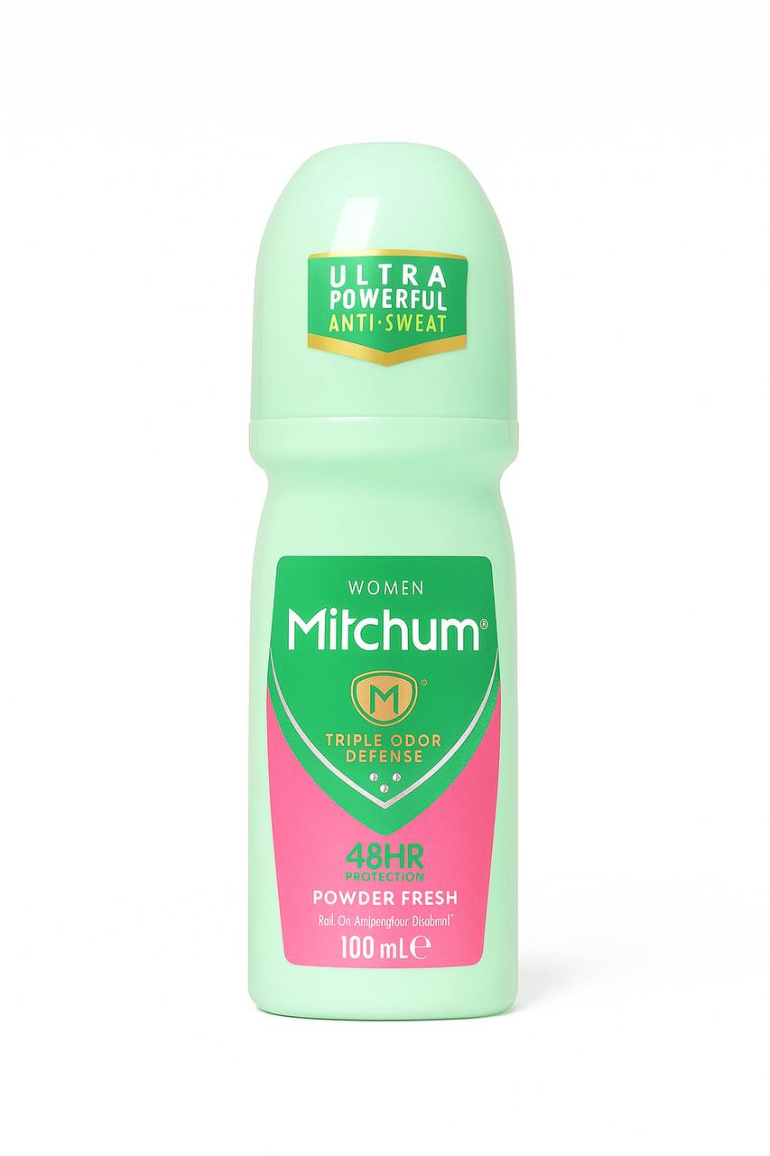 رول ضد تعریق زنانه میچام با رایحه پودری تمیز و نرم100میل Mitchum Women Roll-On Antiperspirant & Deodorant Powder Fres