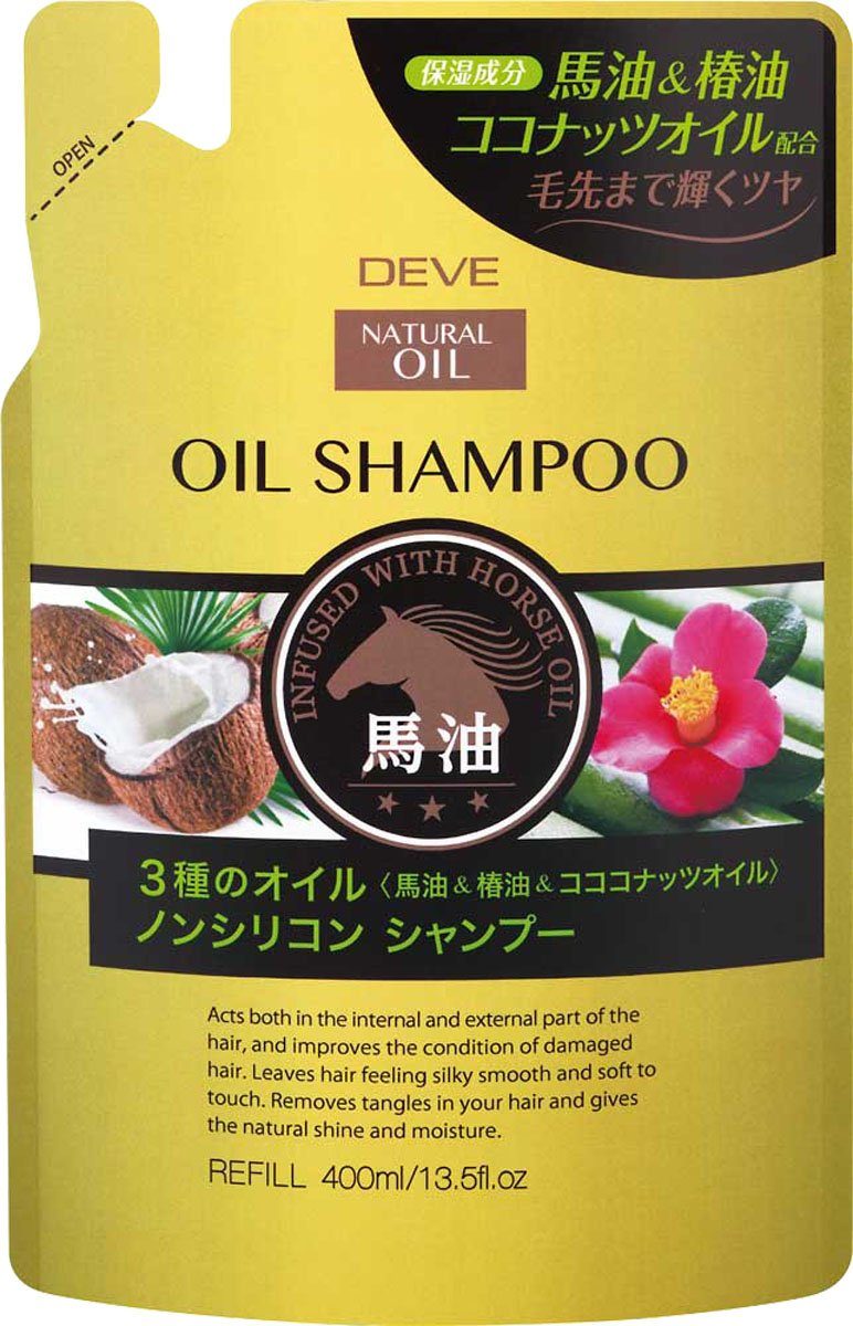 شامپو روغنی دیو حاوی روغن اسب و نارگیلDeve Restorative Shampoo Containing Three Natural Oils Suitable For Damaged Hair 400 Ml