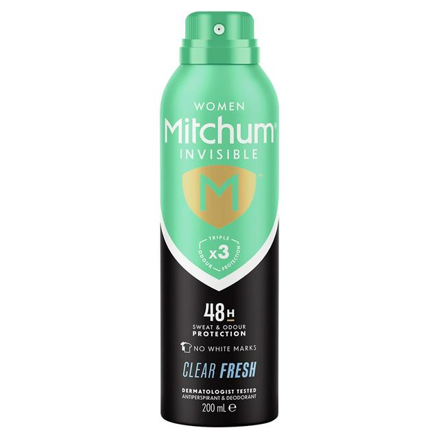اسپری ضدتعریق زنانه میچام اینویزیبل کلیر فرش ۴۸ ساعته ۲۰۰ میل Mitchum Women Invisible Clear Fresh 48H Antiperspirant & Deodorant Spray