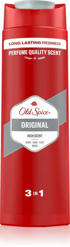شامپو ۳ در ۱ اولد اسپایس اوریجینال با رایحه کلاسیک مردانه400میل Old Spice Original 3-in-1 Body, Hair & Face Wash – Rich Scen